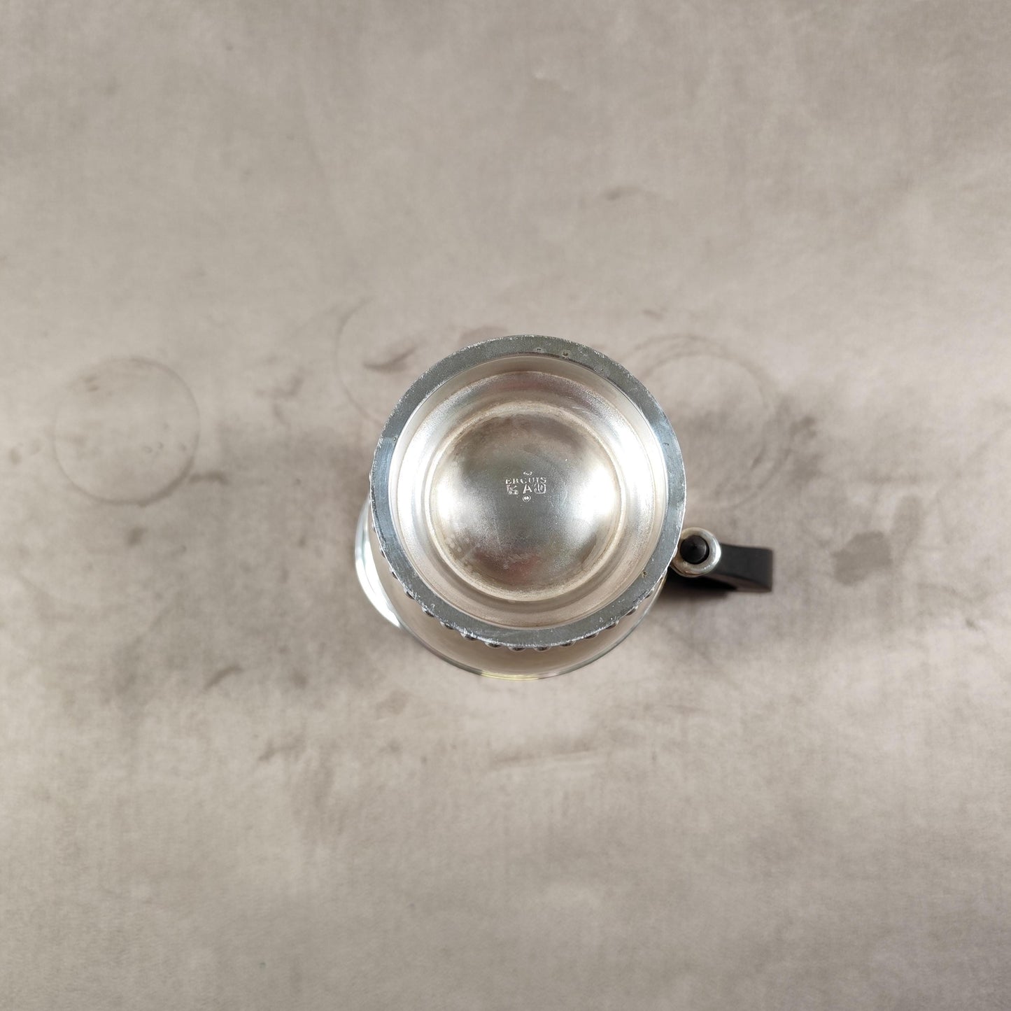 Pichet pot à lait en métal argenté Ercuis Made in France Vintage 1960