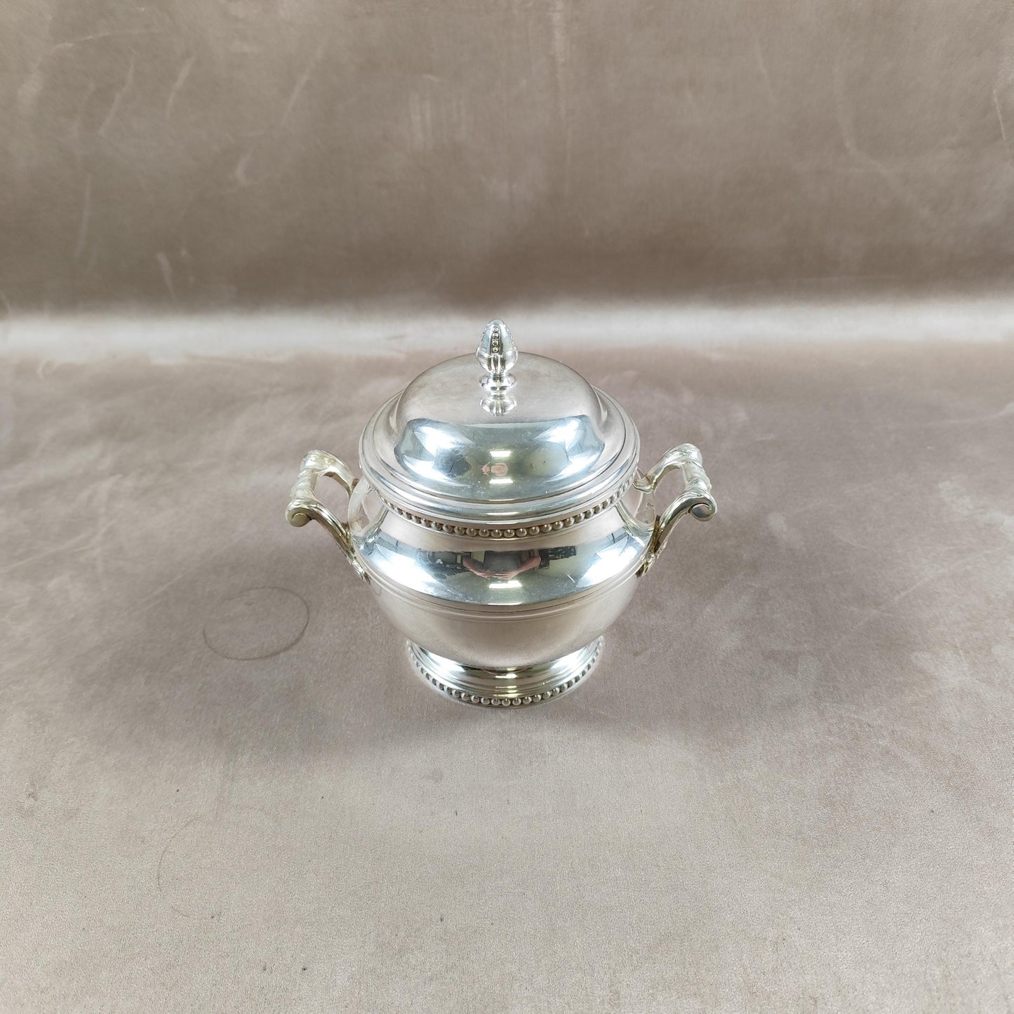 Sucrier Ercuis en métal argenté avec poinçon d'orfèvre Made in France Vintage 1960