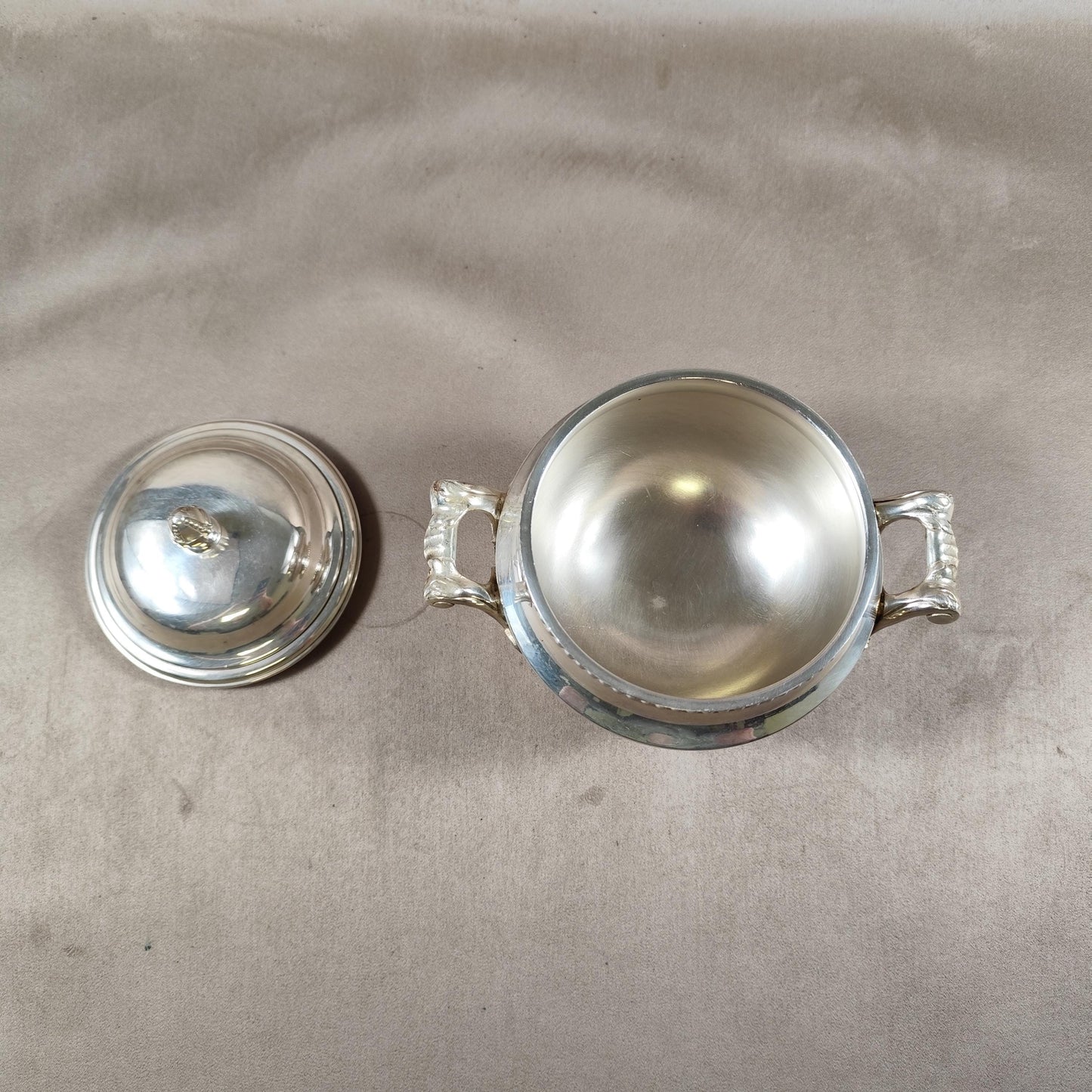 Sucrier Ercuis en métal argenté avec poinçon d'orfèvre Made in France Vintage 1960