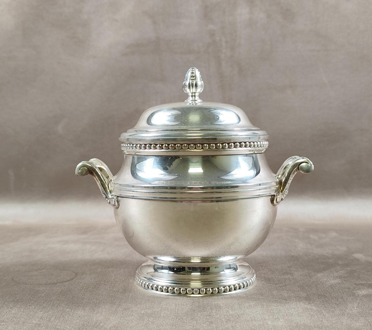 Sucrier Ercuis en métal argenté avec poinçon d'orfèvre Made in France Vintage 1960