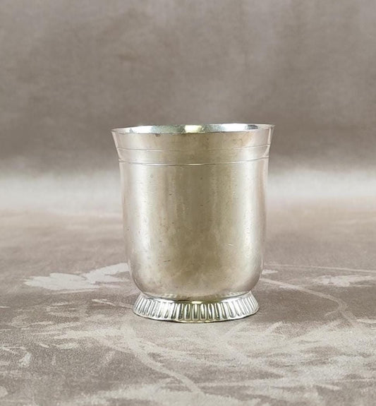 Timbale de baptême en métal argenté Ercuis Made in France Vintage 1950