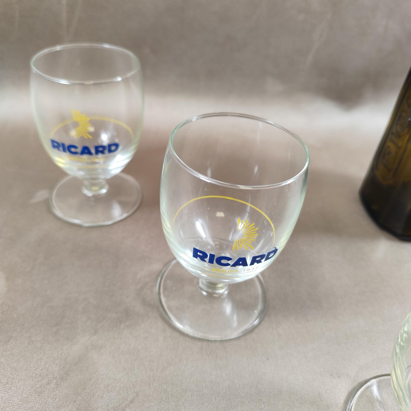 Lot de 6 verres ballon Ricard vintage | Verres à pastis bistrot du Sud | Collection apéritif rétro | Made in France années 90