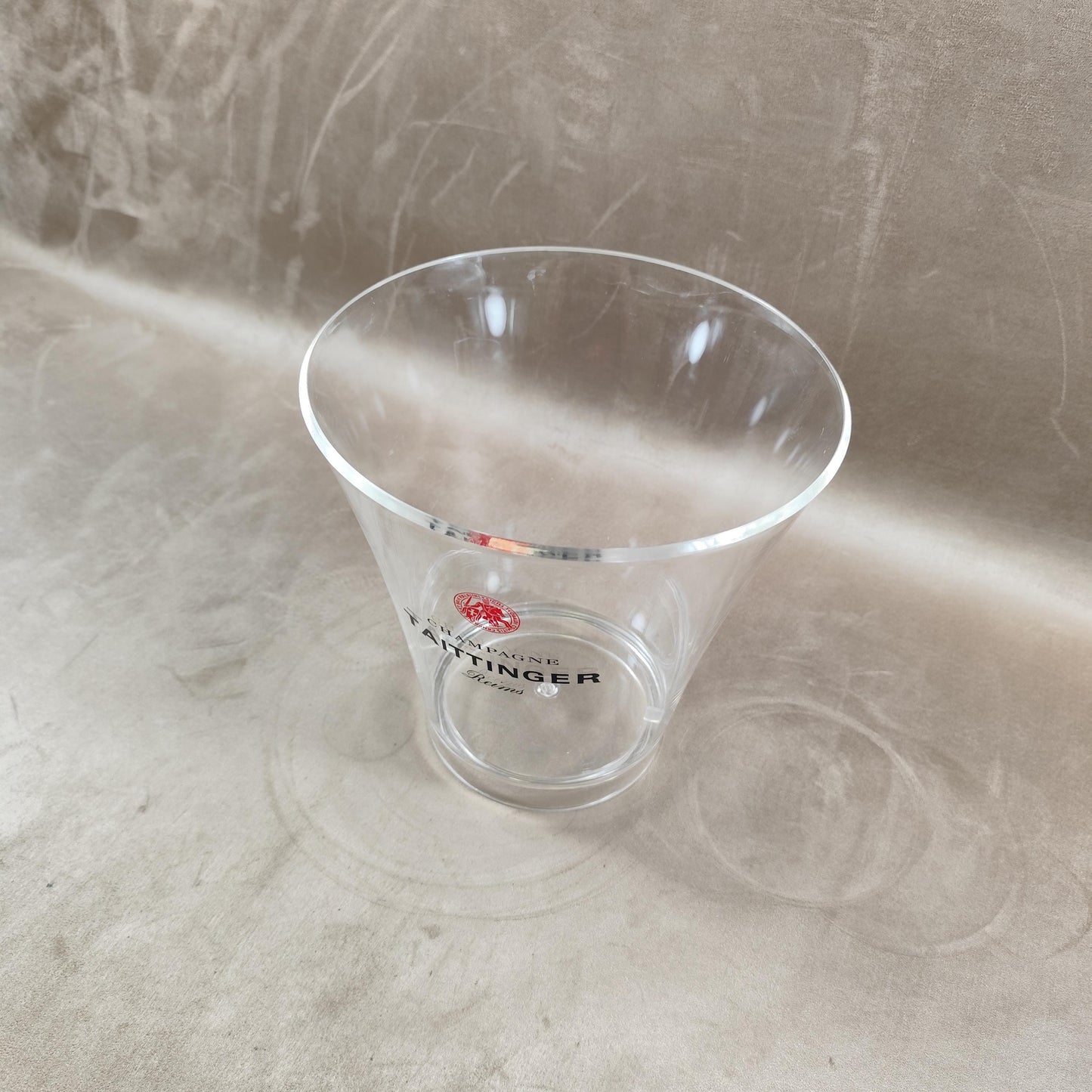 Seau à Champagne TAITTINGER Seau Transparent Plastique Maison Taittinger Reims Bar Vintage