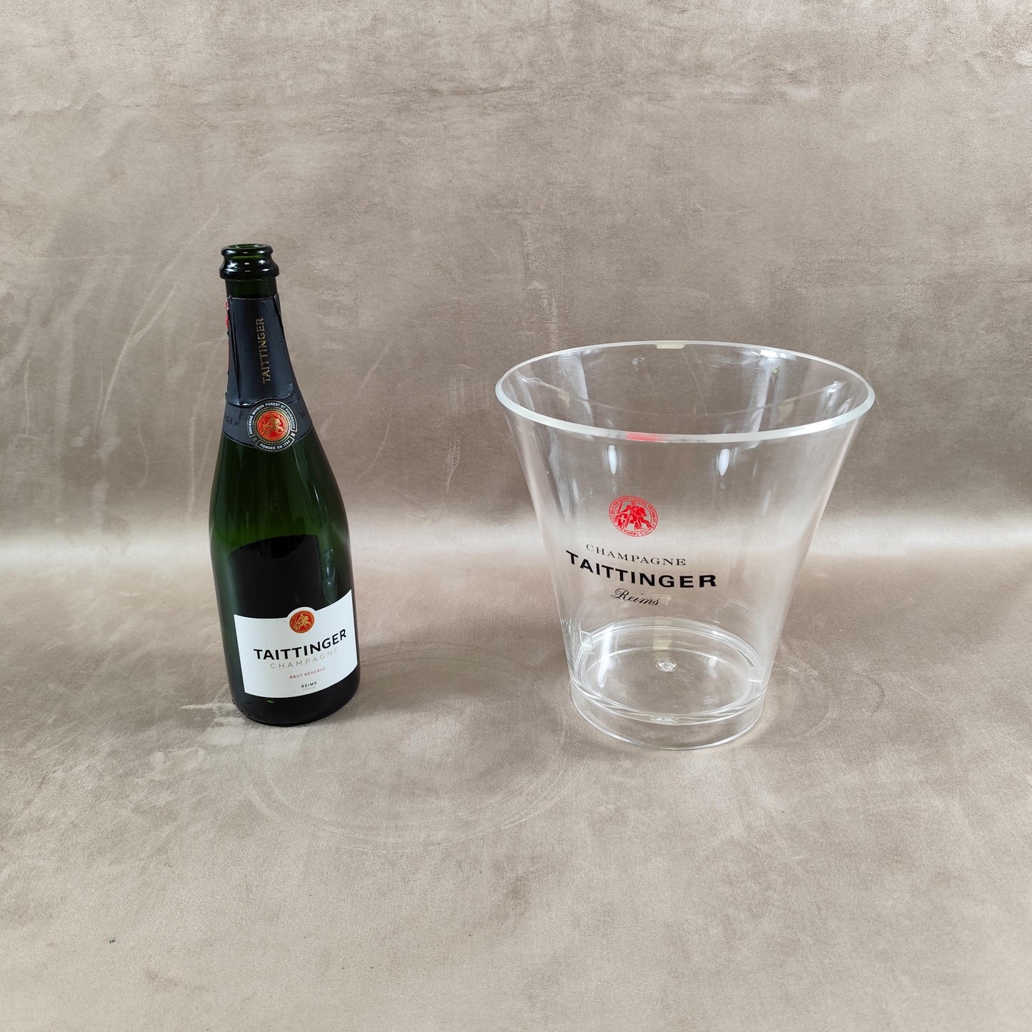 Seau à Champagne TAITTINGER Seau Transparent Plastique Maison Taittinger Reims Bar Vintage