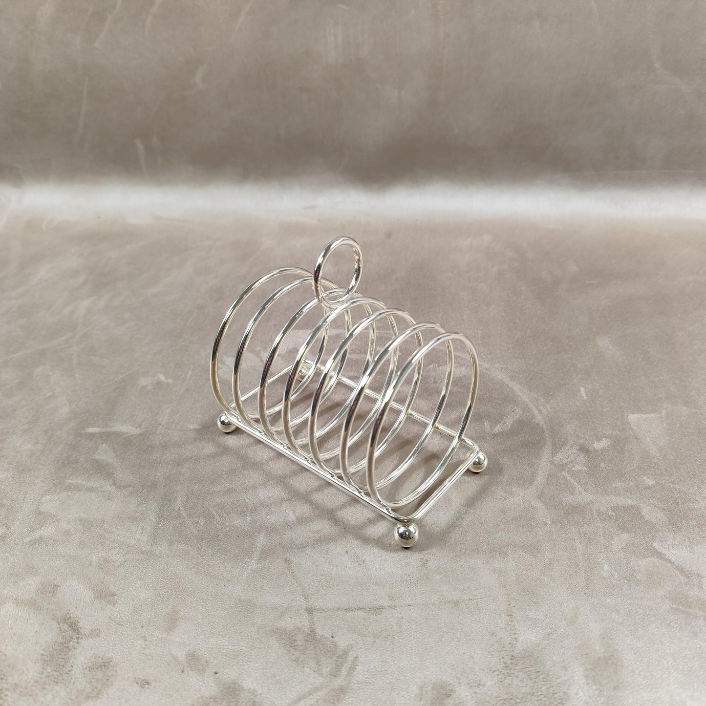 Porte-toast en métal argenté  Range-toast ancien  Accessoire de table vintage