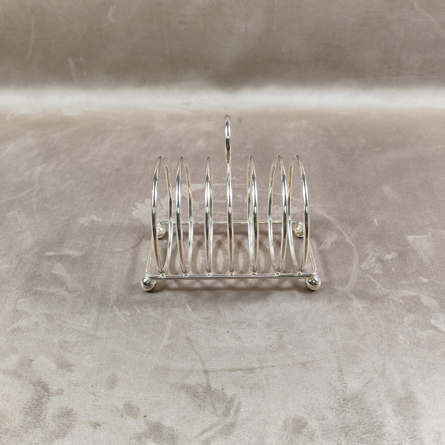 Porte-toast en métal argenté  Range-toast ancien  Accessoire de table vintage