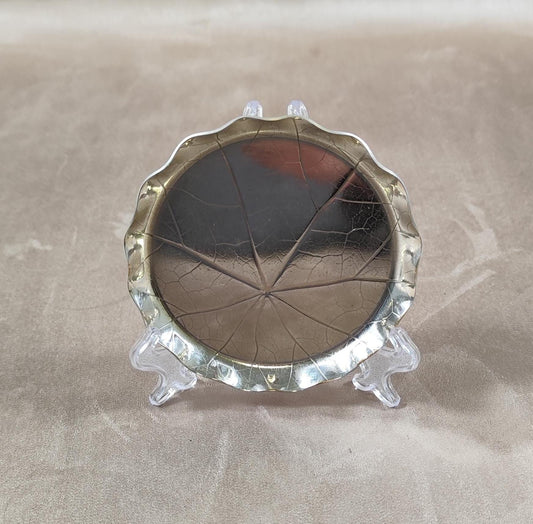 Coupelle Christofle décor feuille de capucine Modèle Albert Bouilhet 1980 Métal argenté Vide-poches vintage France