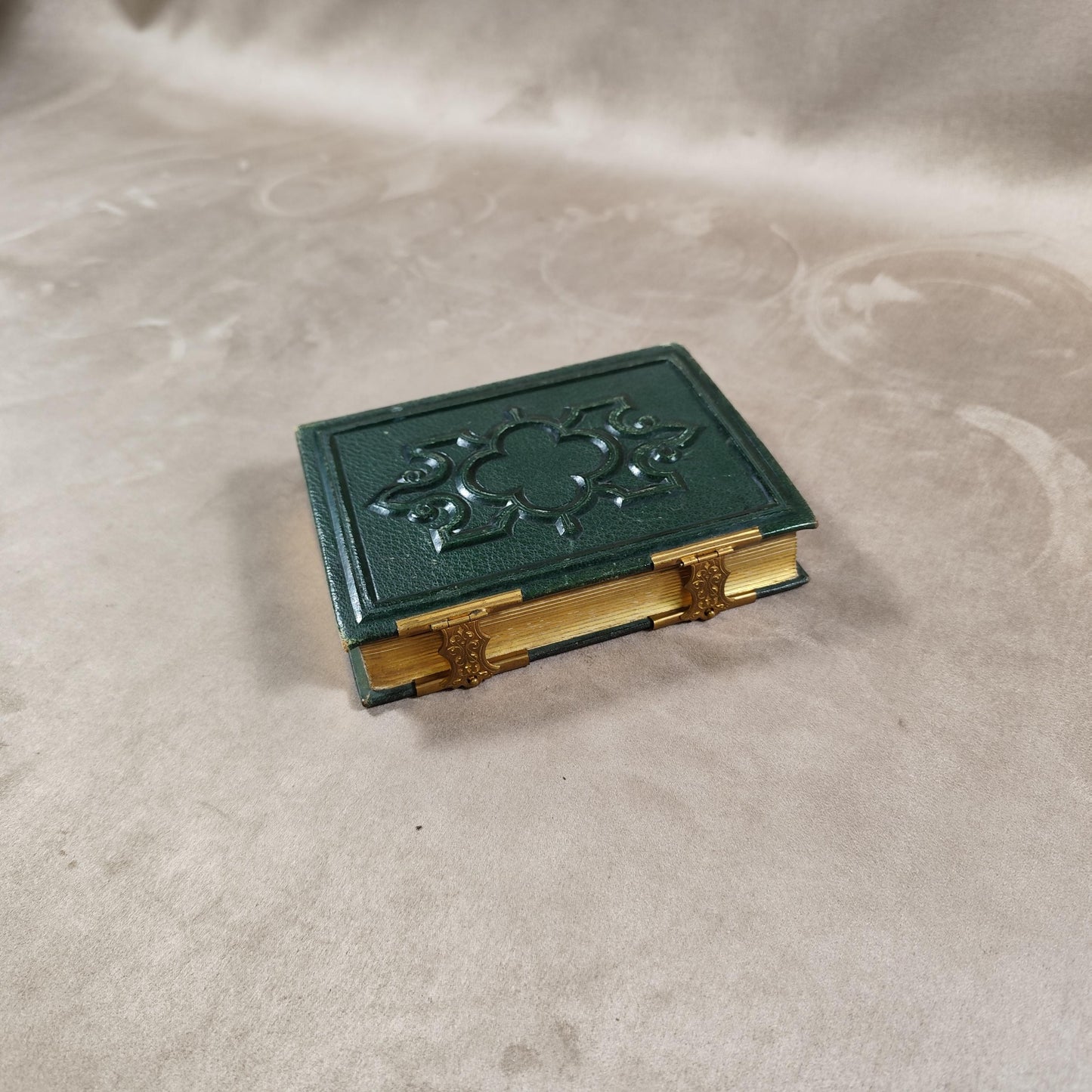 Album photo ancien XIXe siècle avec portraits Photographies CDV dont Nadar Reliure verte à fermoirs