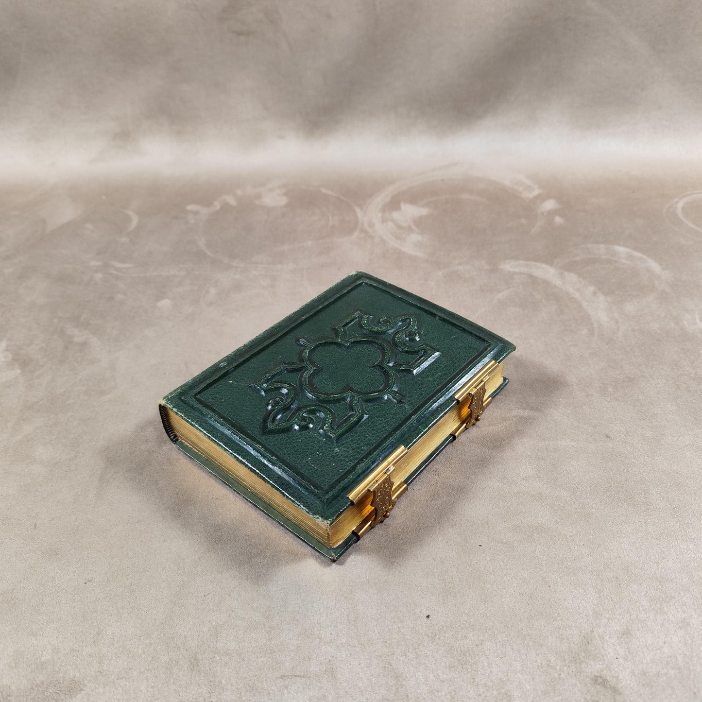 Album photo ancien XIXe siècle avec portraits Photographies CDV dont Nadar Reliure verte à fermoirs