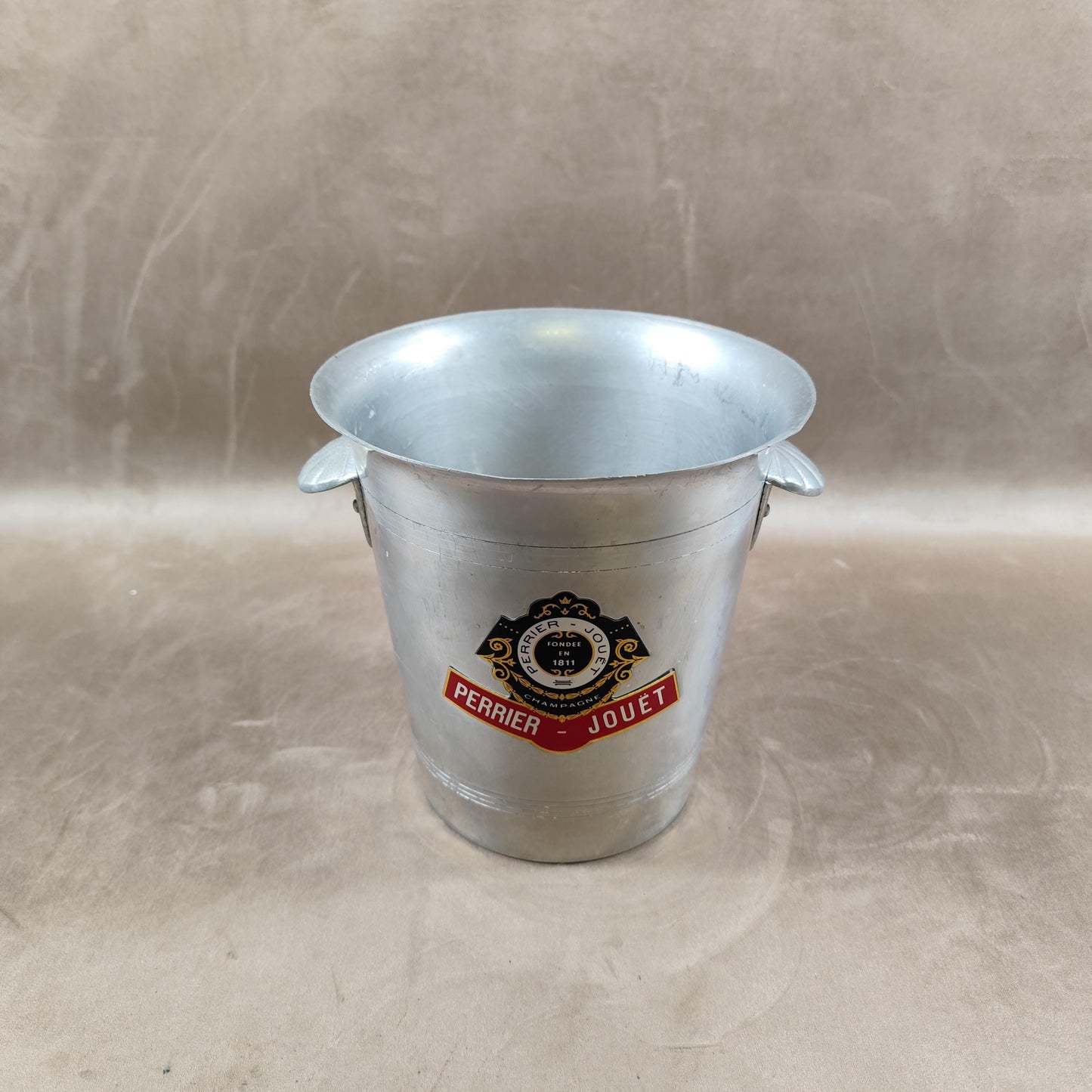 Seau à champagne Perrier-Jouët en aluminium  Vintage bistrot Années 1970