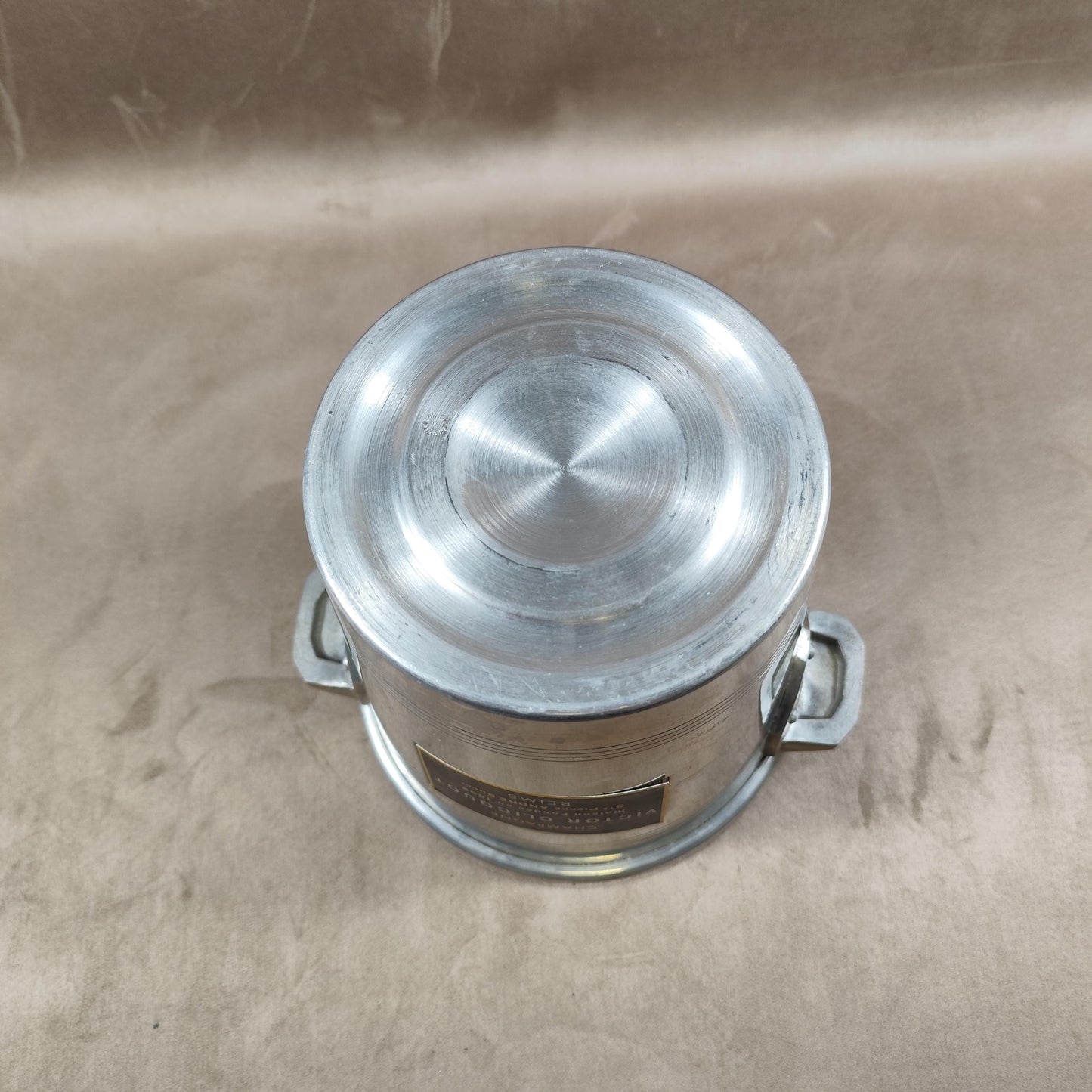 Seau à champagne Victor Clicquot ancien Reims Aluminium vintage