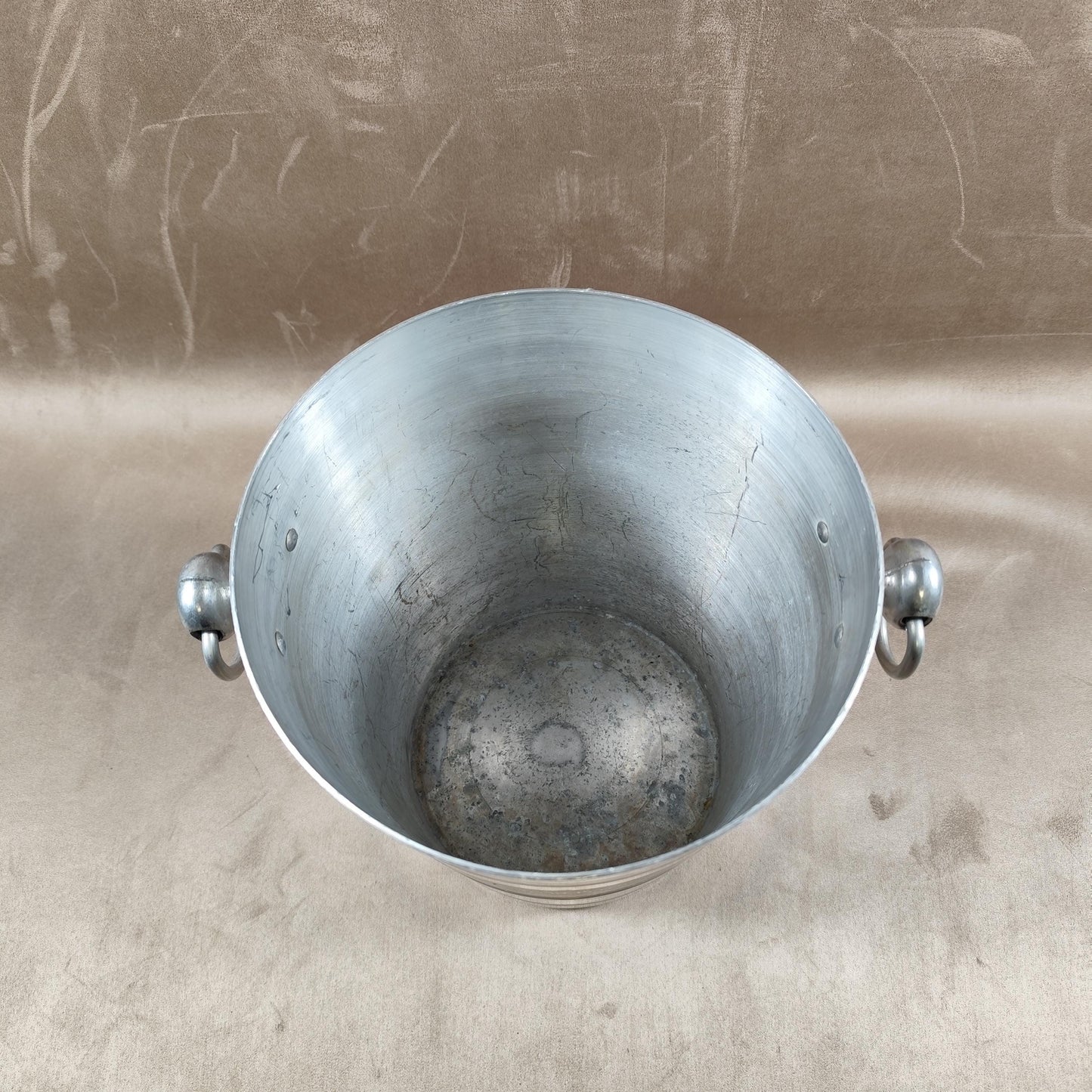 Seau à champagne Laurent Perrier vintage en aluminium Reims Années 1960