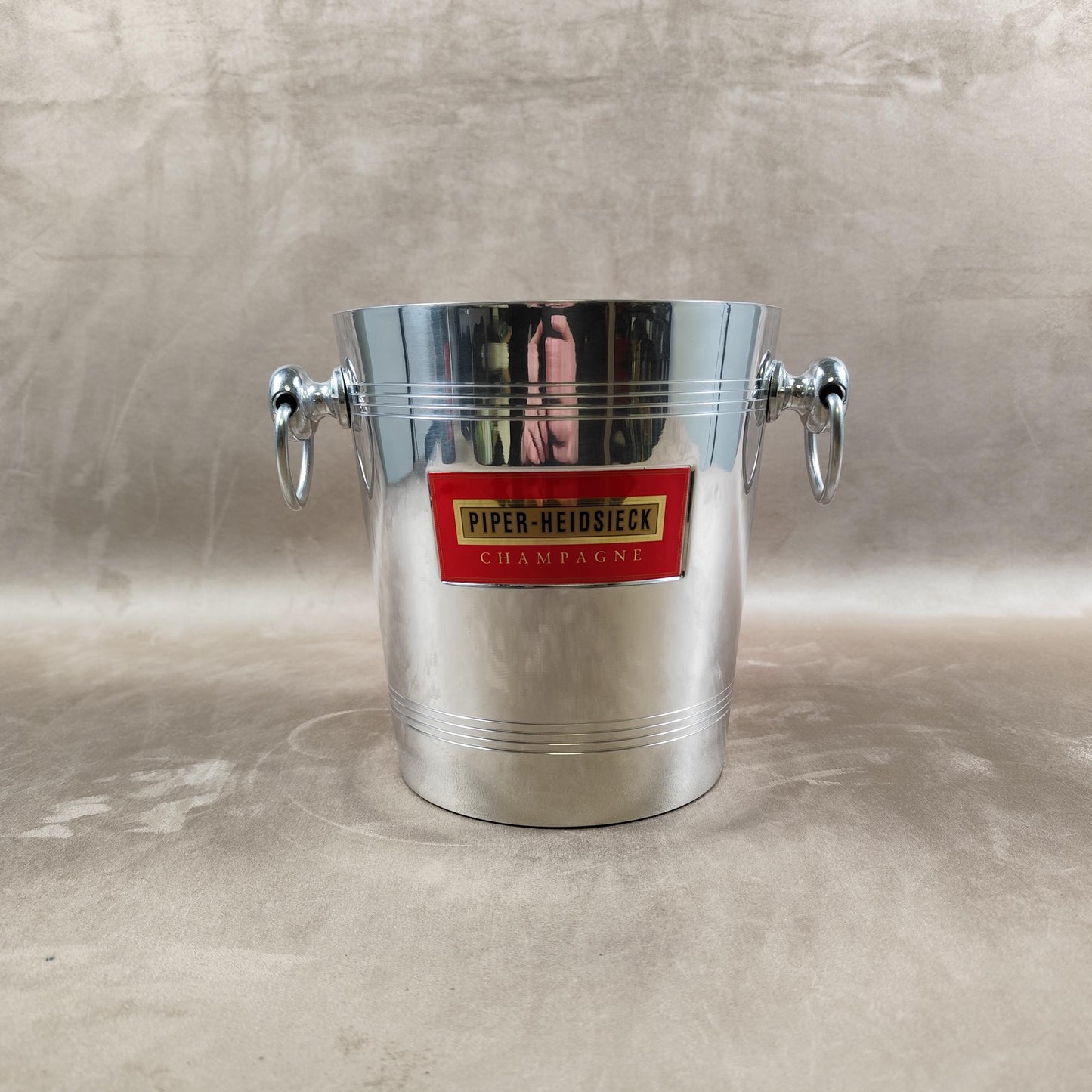 Seau à champagne Piper-Heidsieck en métal Seau publicitaire vintage