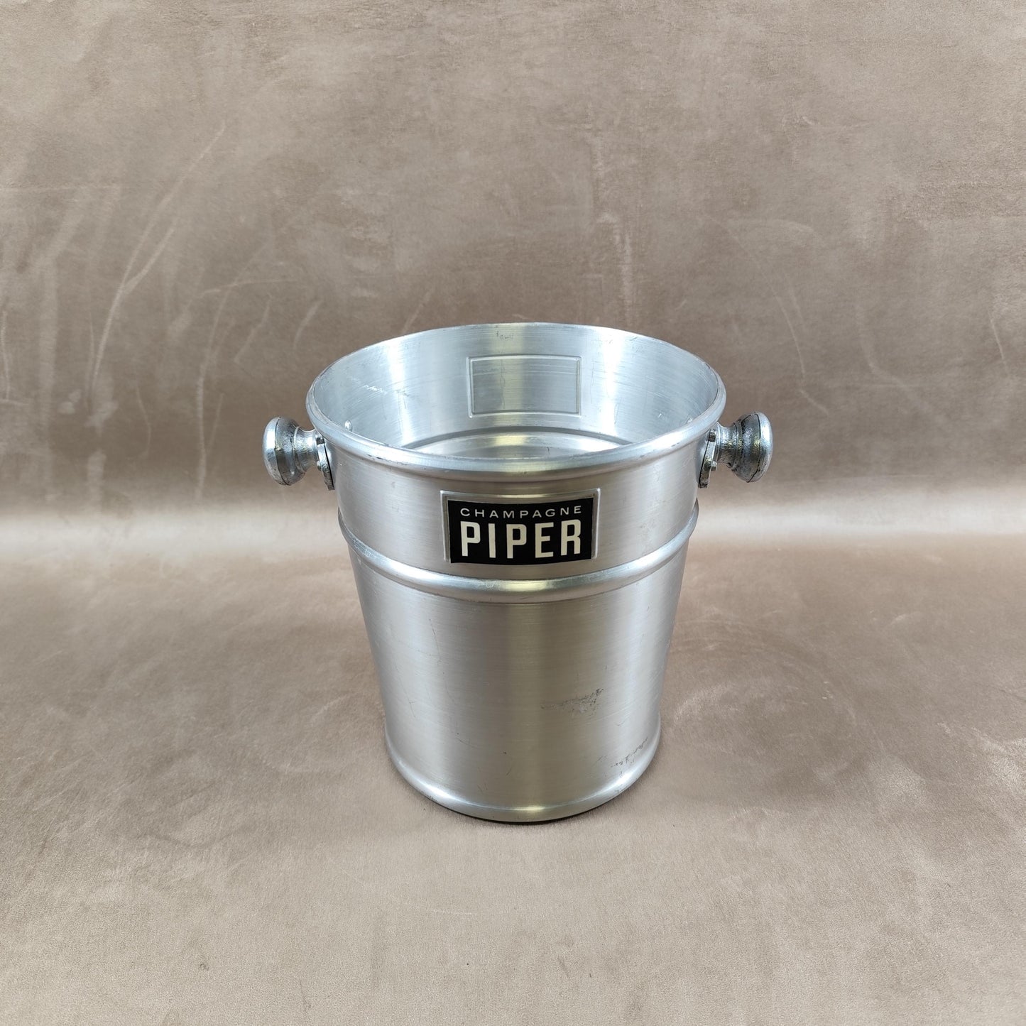 Seau à champagne Piper vintage en aluminium Seau publicitaire ancien