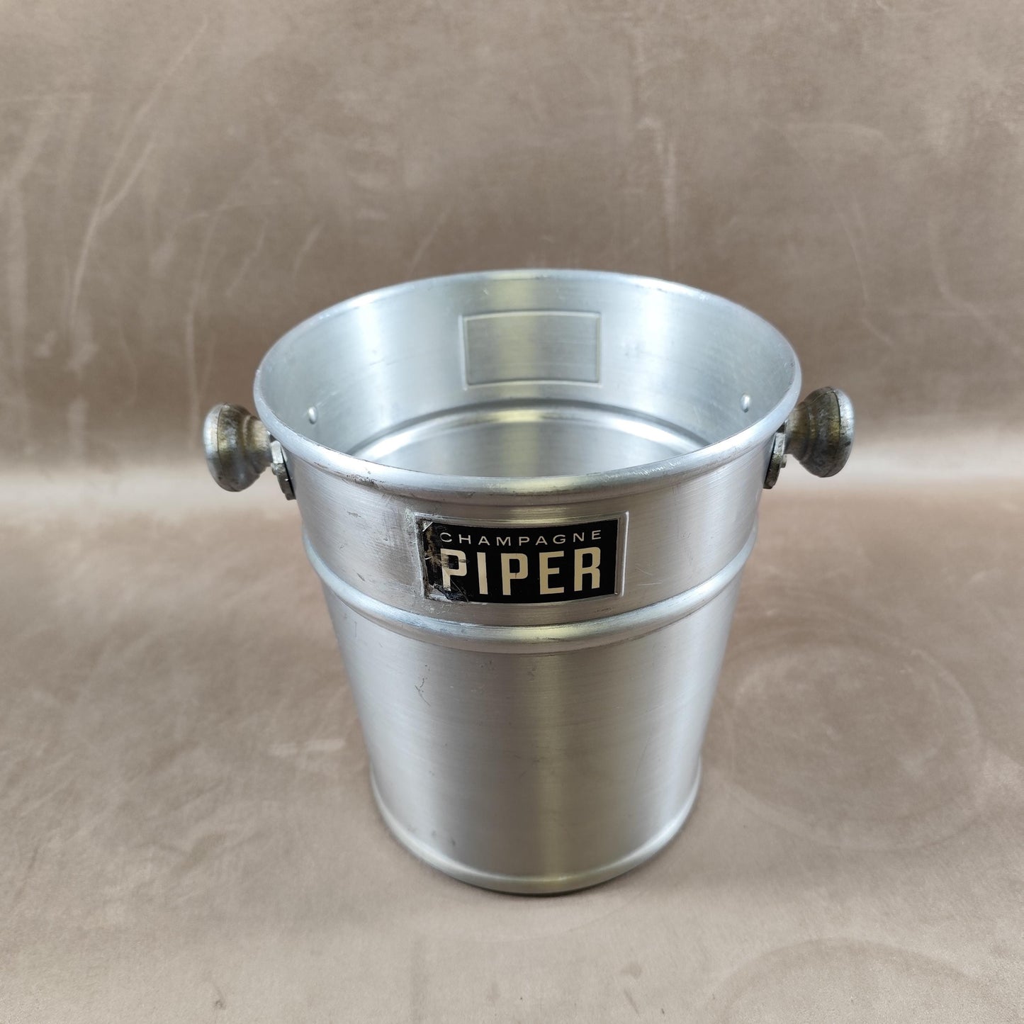 Seau à champagne Piper vintage en aluminium Seau publicitaire ancien