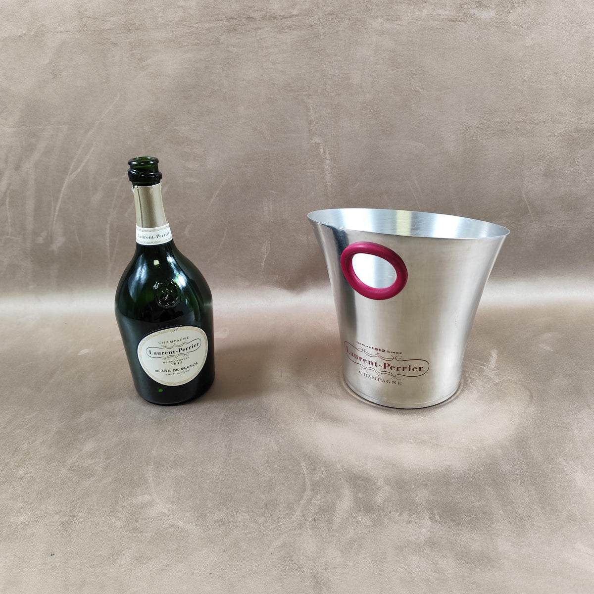 Seau à champagne Laurent-Perrier vintage en aluminium par Argit