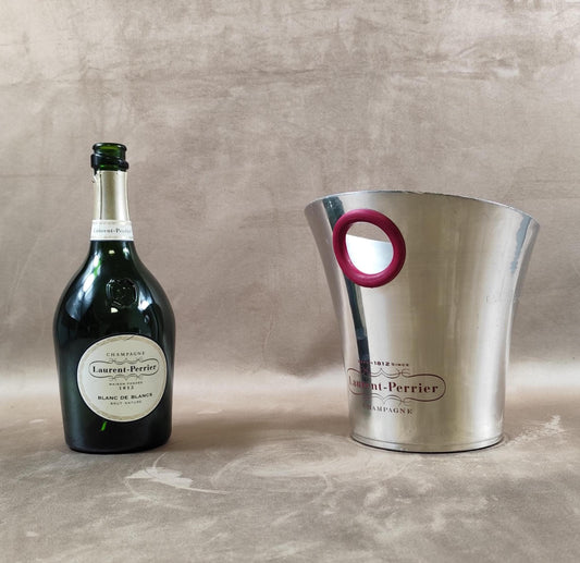 Seau à champagne Laurent-Perrier en métal argenté Modèle Argit Vintage
