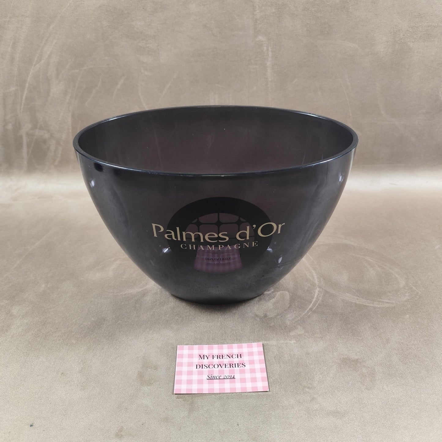 Seau à champagne Palmes dOr en plastique noir fumé Design Mindwine Italy Vintage