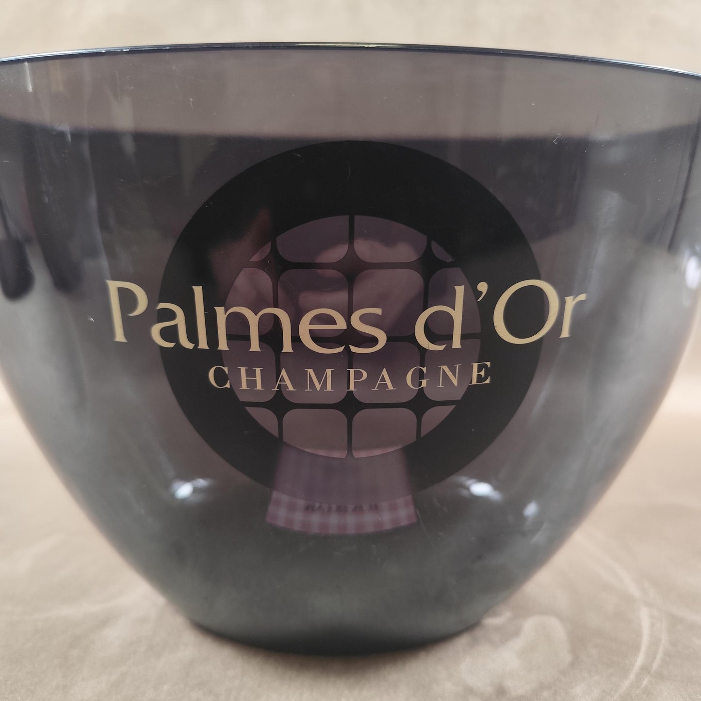 Seau à champagne Palmes dOr en plastique noir fumé Design Mindwine Italy Vintage