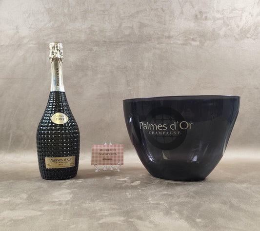 Seau à champagne Palmes dOr en plastique noir fumé Design Mindwine Italy Vintage