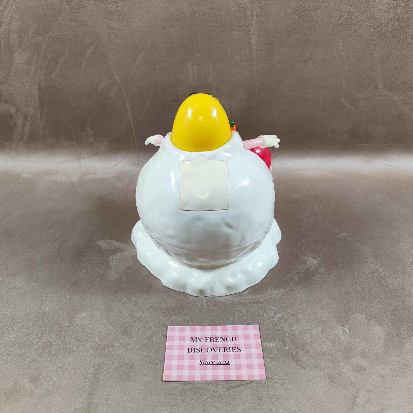 Distributeur de M&Ms vintage Modèle bonhomme de neige avec personnages jaune et rouge