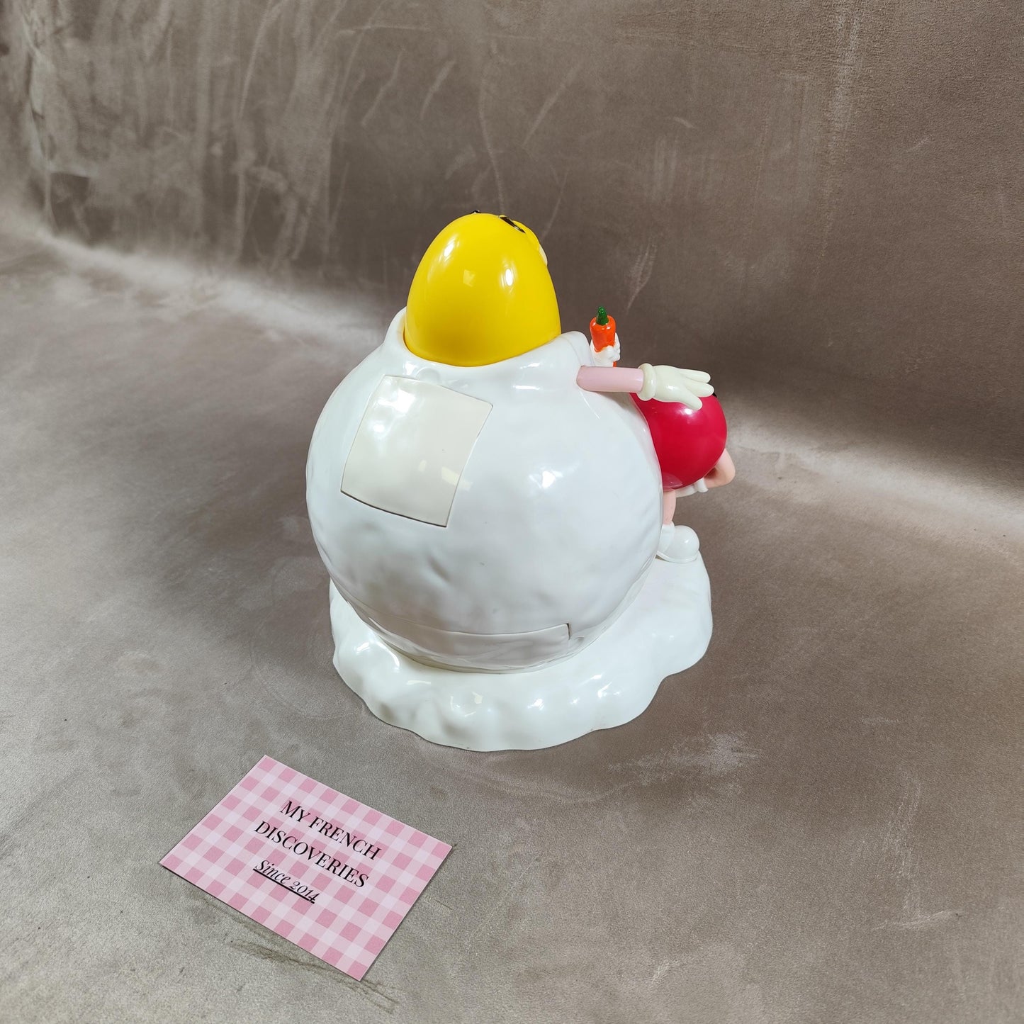 Distributeur de M&Ms vintage Modèle bonhomme de neige avec personnages jaune et rouge