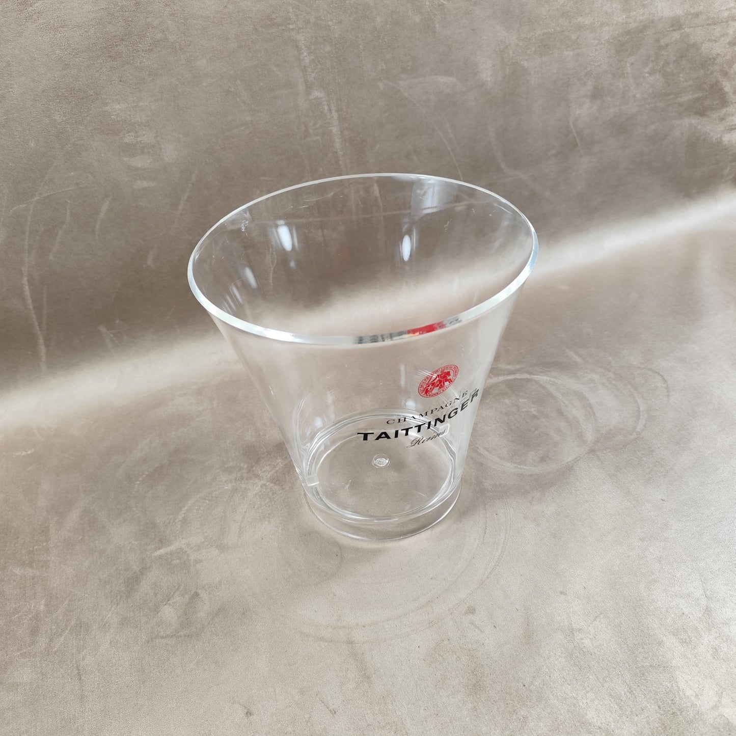 Seau à Champagne TAITTINGER Seau Transparent Plastique Maison Taittinger Reims Bar Vintage