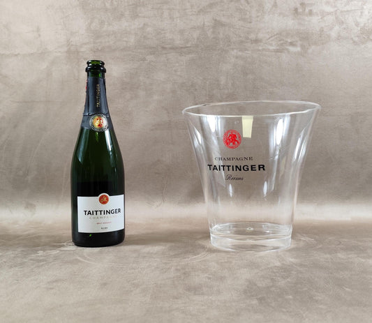 Seau à Champagne TAITTINGER Seau Transparent Plastique Maison Taittinger Reims Bar Vintage