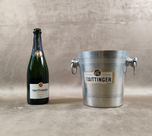 Seau à Champagne Taittinger Vintage en Aluminium  Bar Décor, Reims, Objet Publicitaire Champenois