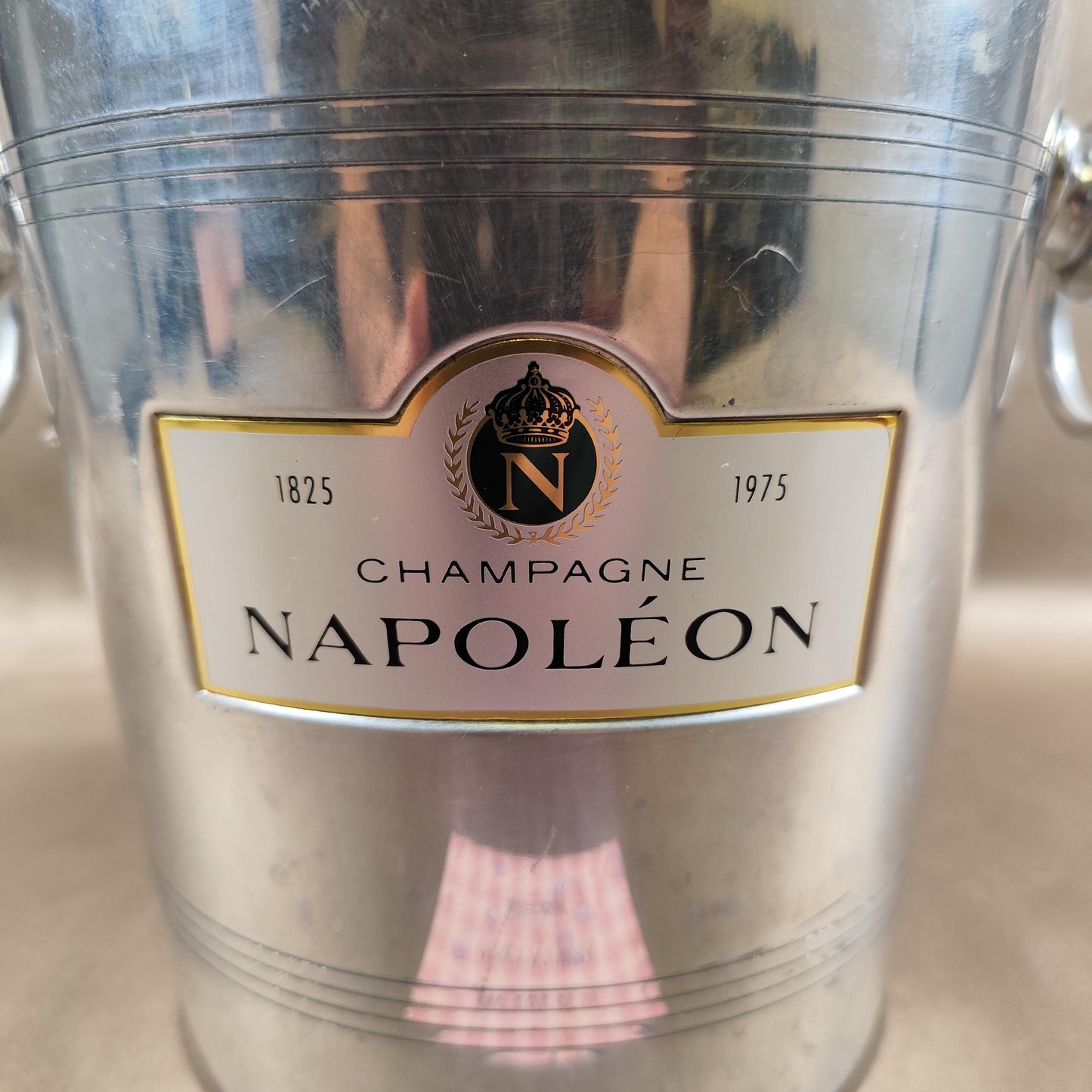 Seau à champagne Napoléon Seau vintage en aluminium Publicité 1825 1975