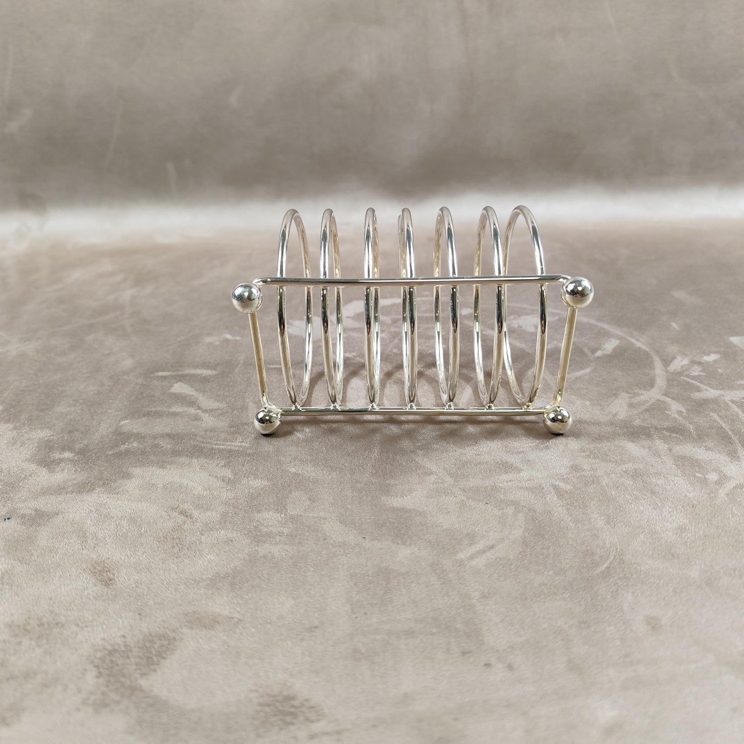 Porte-toast en métal argenté  Range-toast ancien  Accessoire de table vintage
