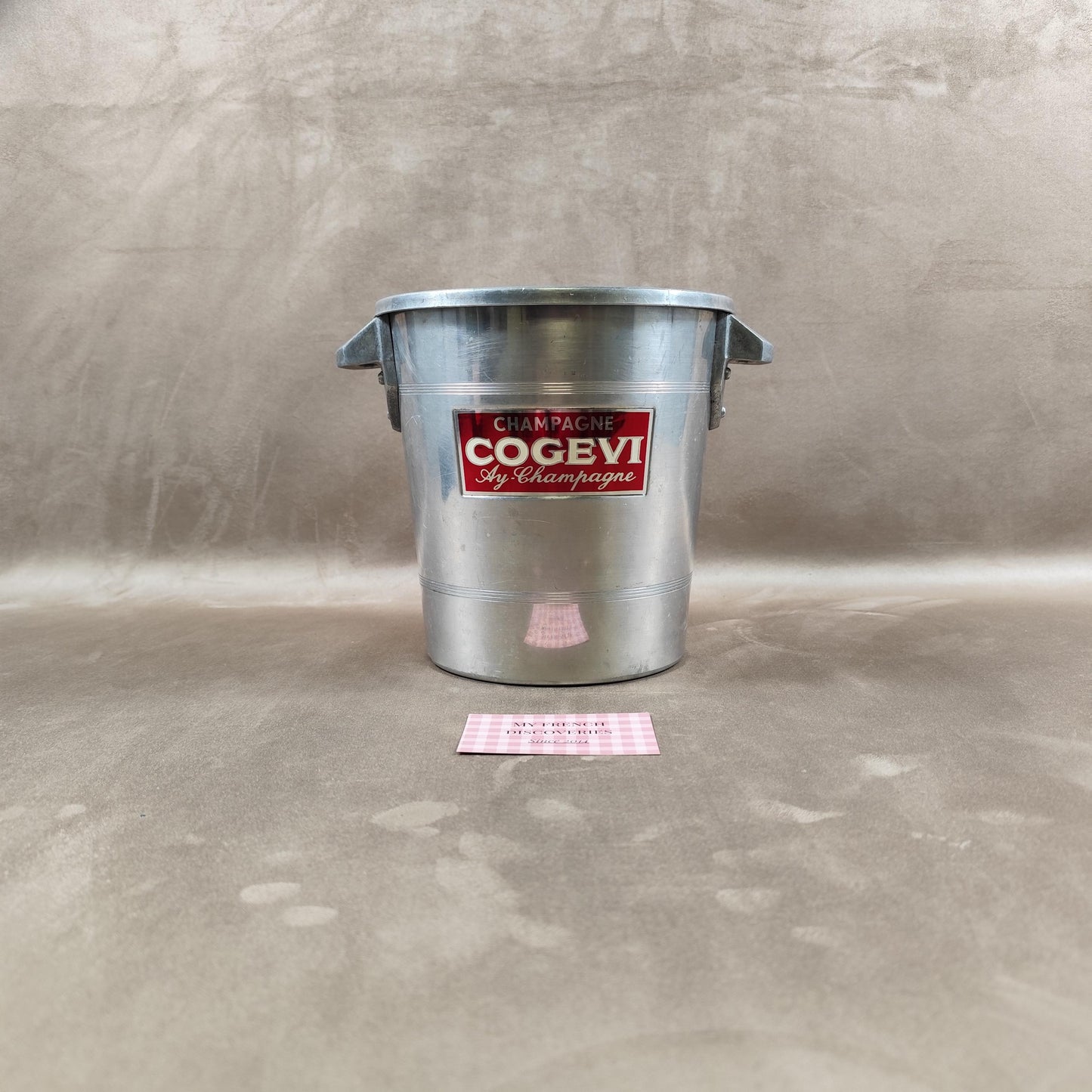 Seau à champagne Cogevi Ay-Champagne en aluminium Vintage français