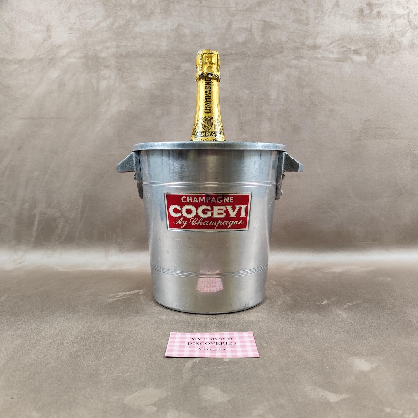 Seau à champagne Cogevi Ay-Champagne en aluminium Vintage français