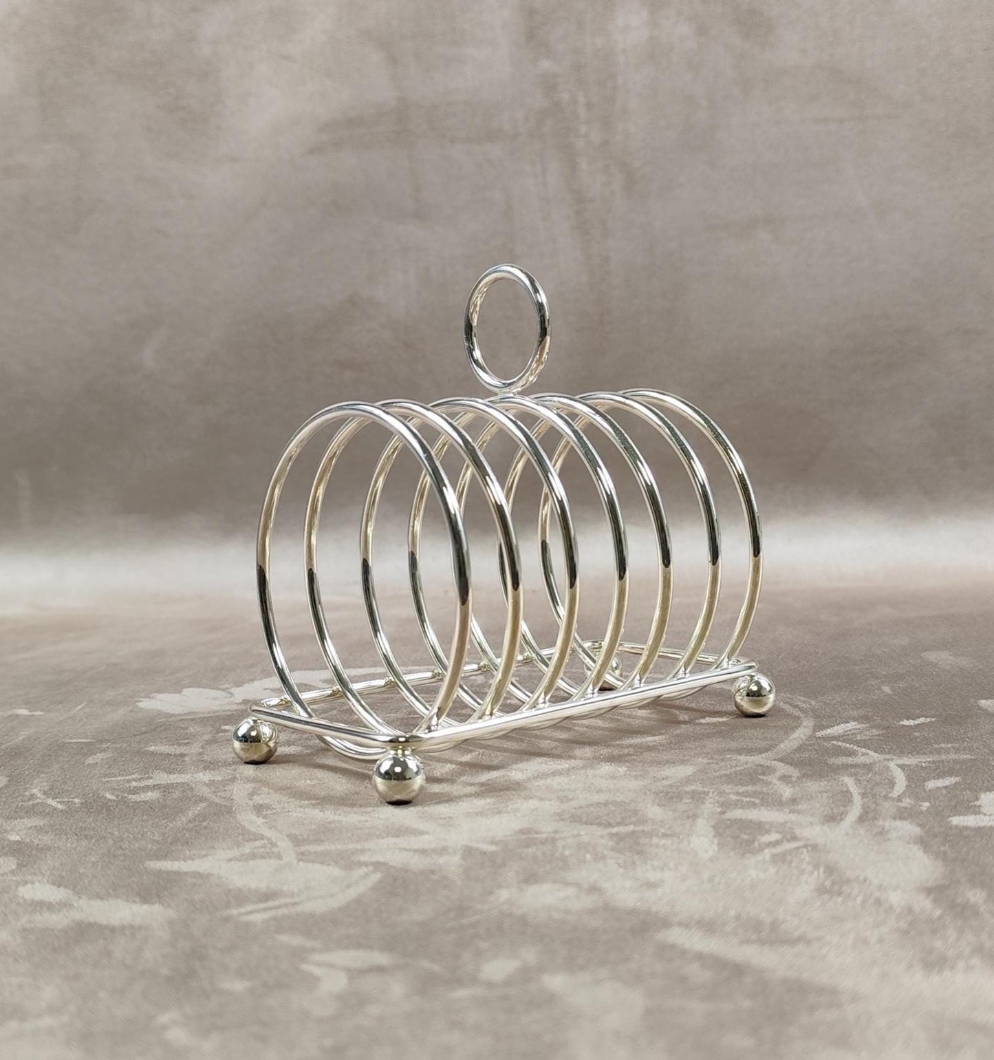 Porte-toast en métal argenté  Range-toast ancien  Accessoire de table vintage