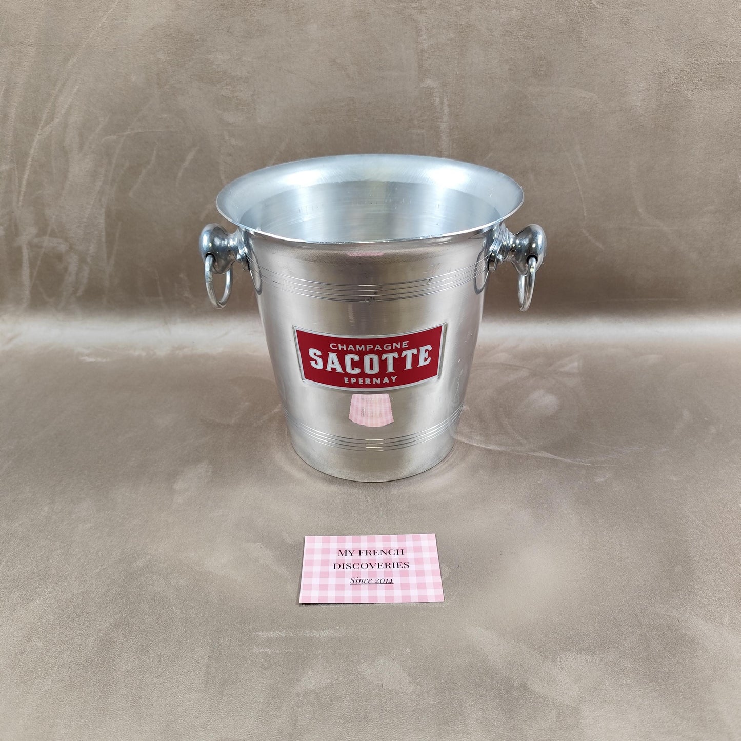 Seau à champagne Sacotte Epernay en aluminium Vintage maison de Champagne