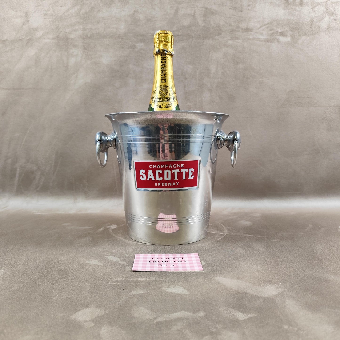 Seau à champagne Sacotte Epernay en aluminium Vintage maison de Champagne