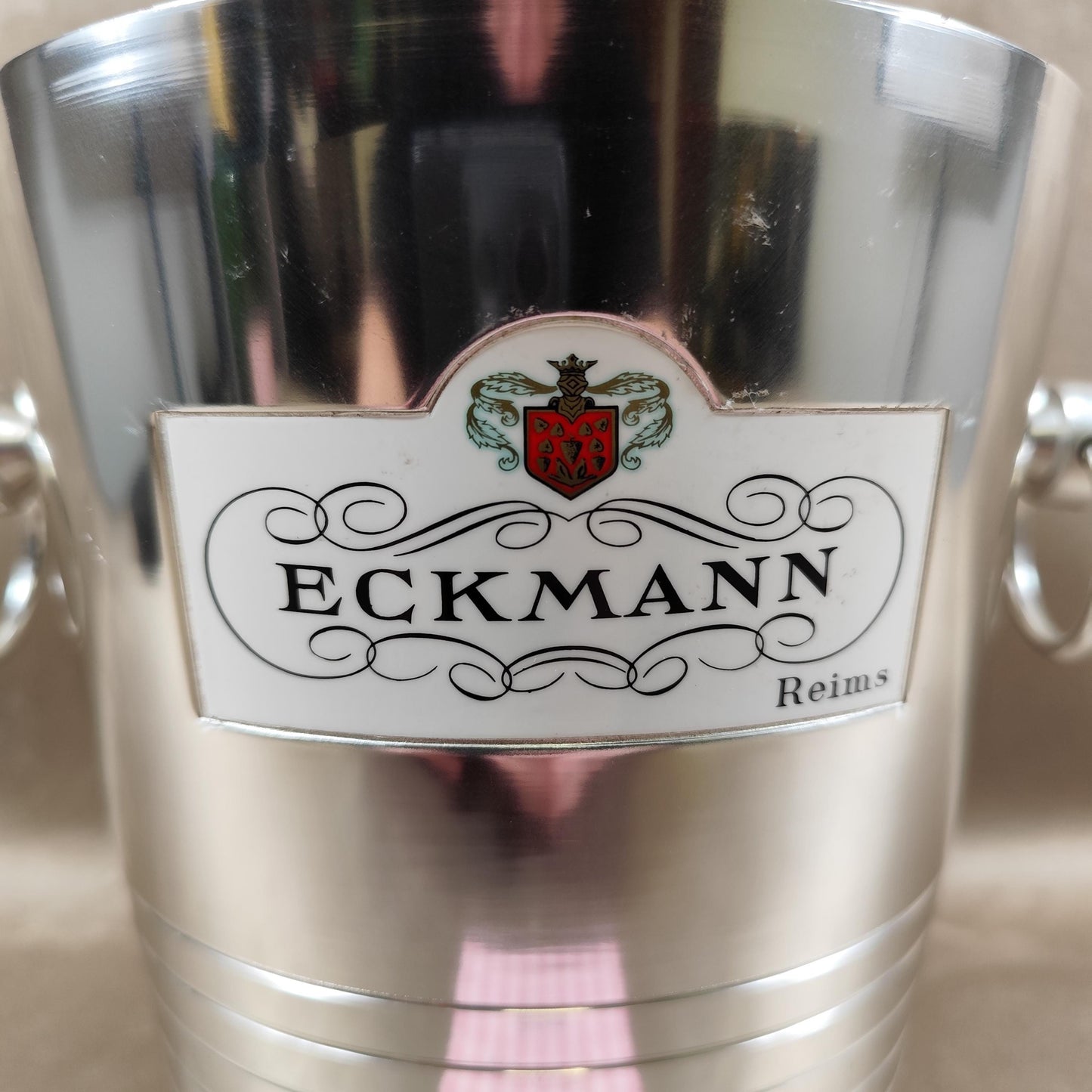 Seau à champagne Eckmann Reims en aluminium Vintage France