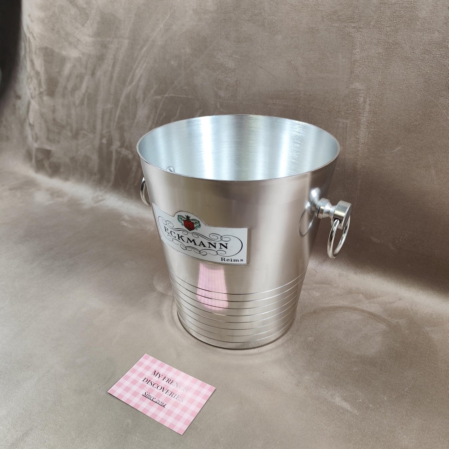 Seau à champagne Eckmann Reims en aluminium Vintage France