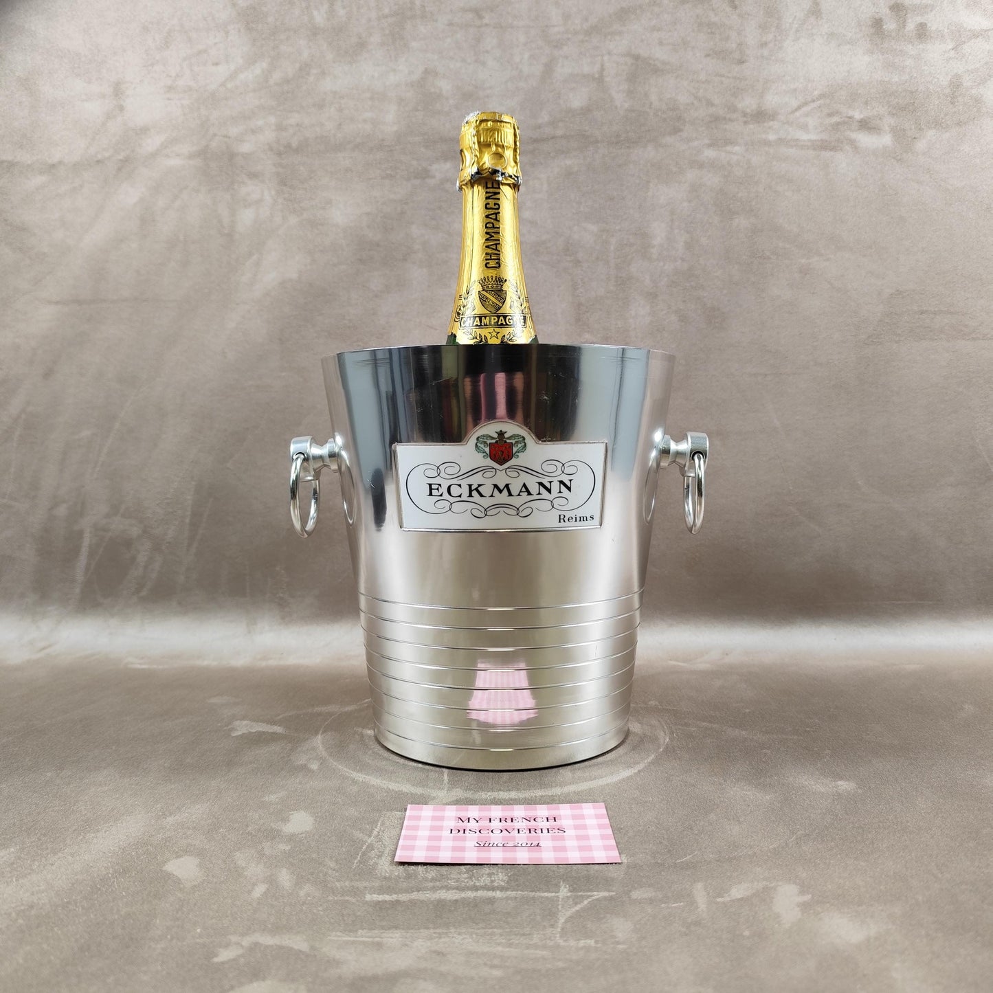 Seau à champagne Eckmann Reims en aluminium Vintage France