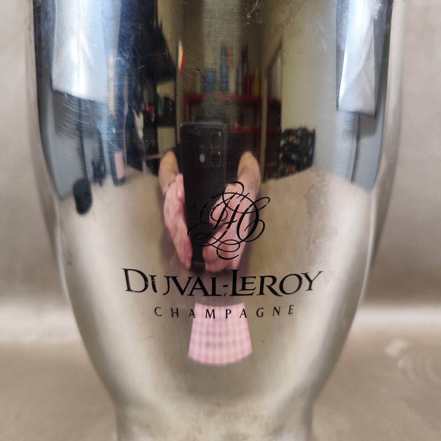 Seau à champagne Duval-Leroy en aluminium Grand modèle Vintage