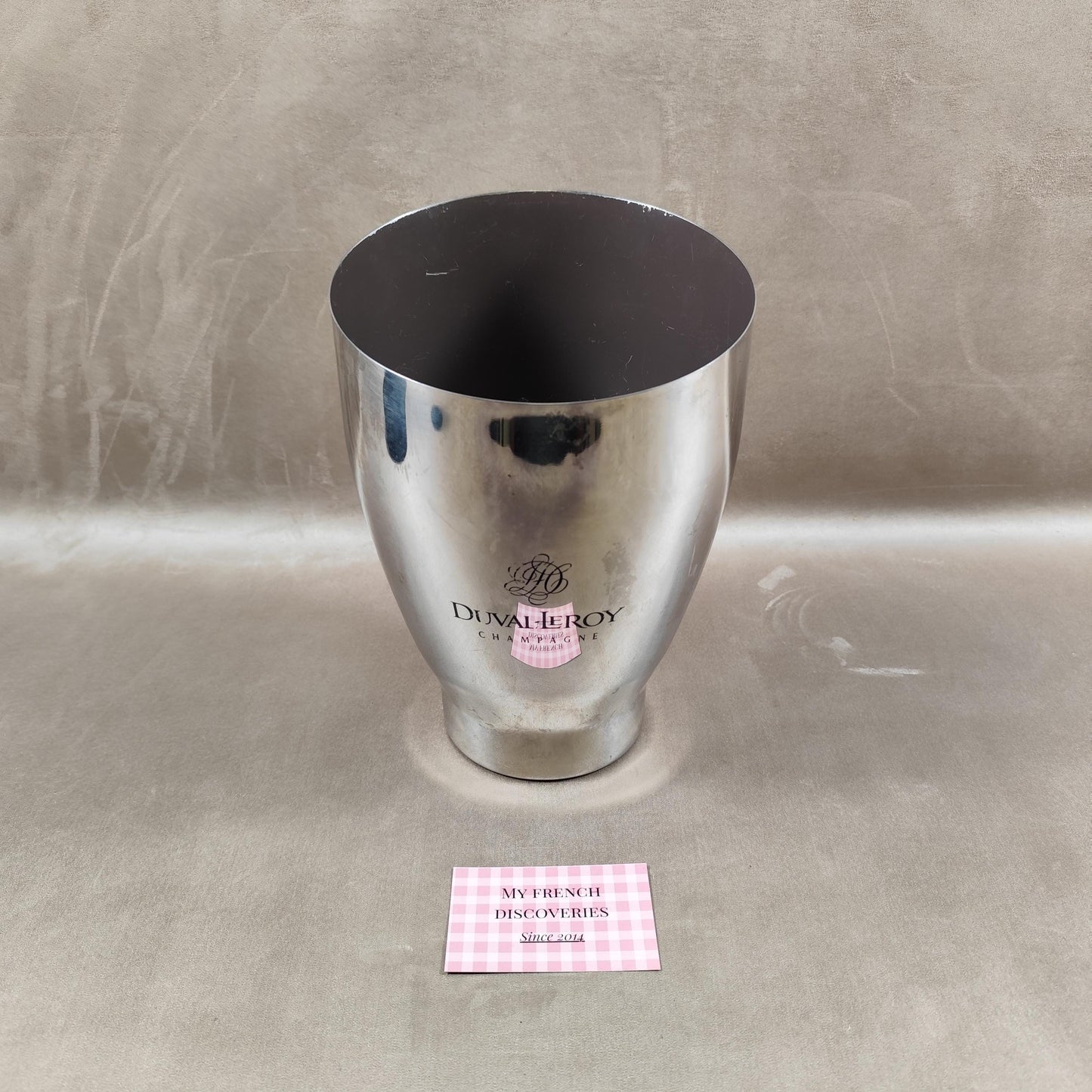 Seau à champagne Duval-Leroy en aluminium Grand modèle Vintage