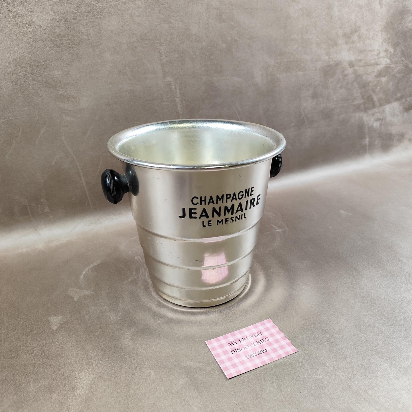 Seau à champagne Jeanmaire Le Mesnil en aluminium Seau vintage de bar