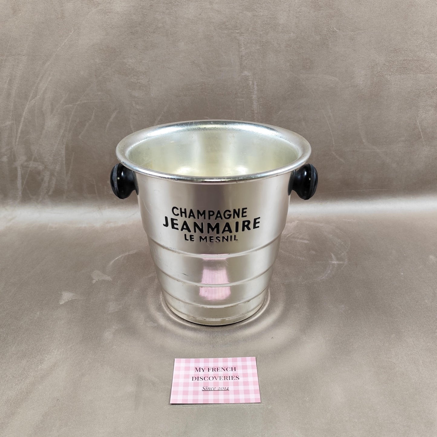 Seau à champagne Jeanmaire Le Mesnil en aluminium Seau vintage de bar