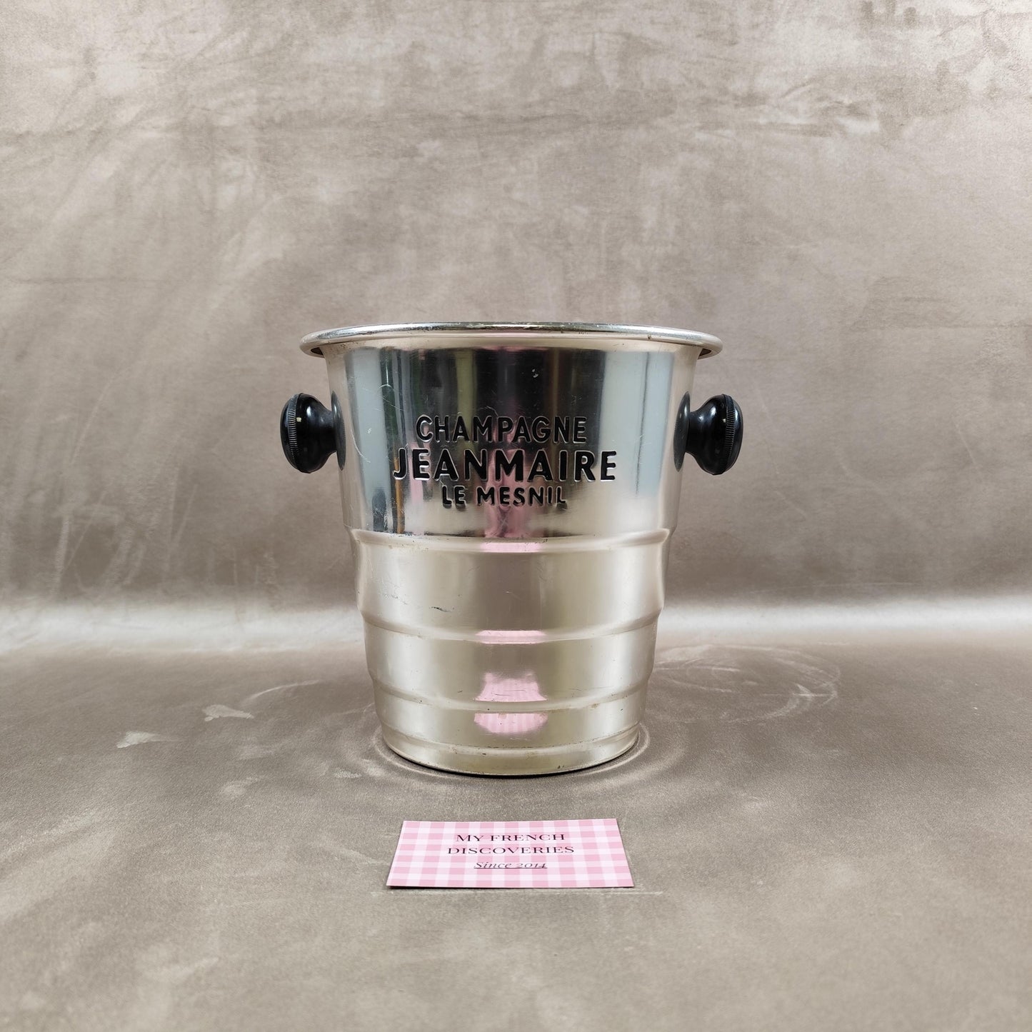Seau à champagne Jeanmaire Le Mesnil en aluminium Seau vintage de bar