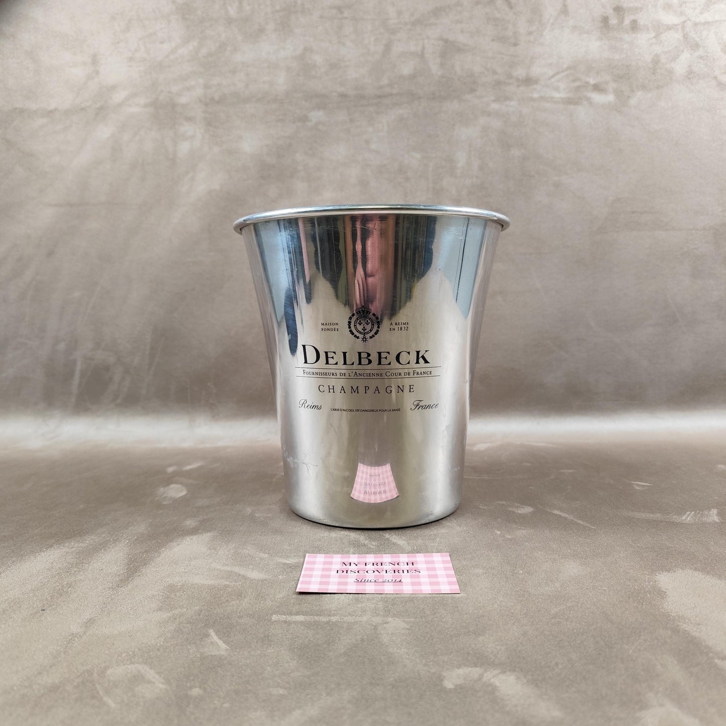Seau à champagne Delbeck en aluminium Reims Maison fondée en 1832