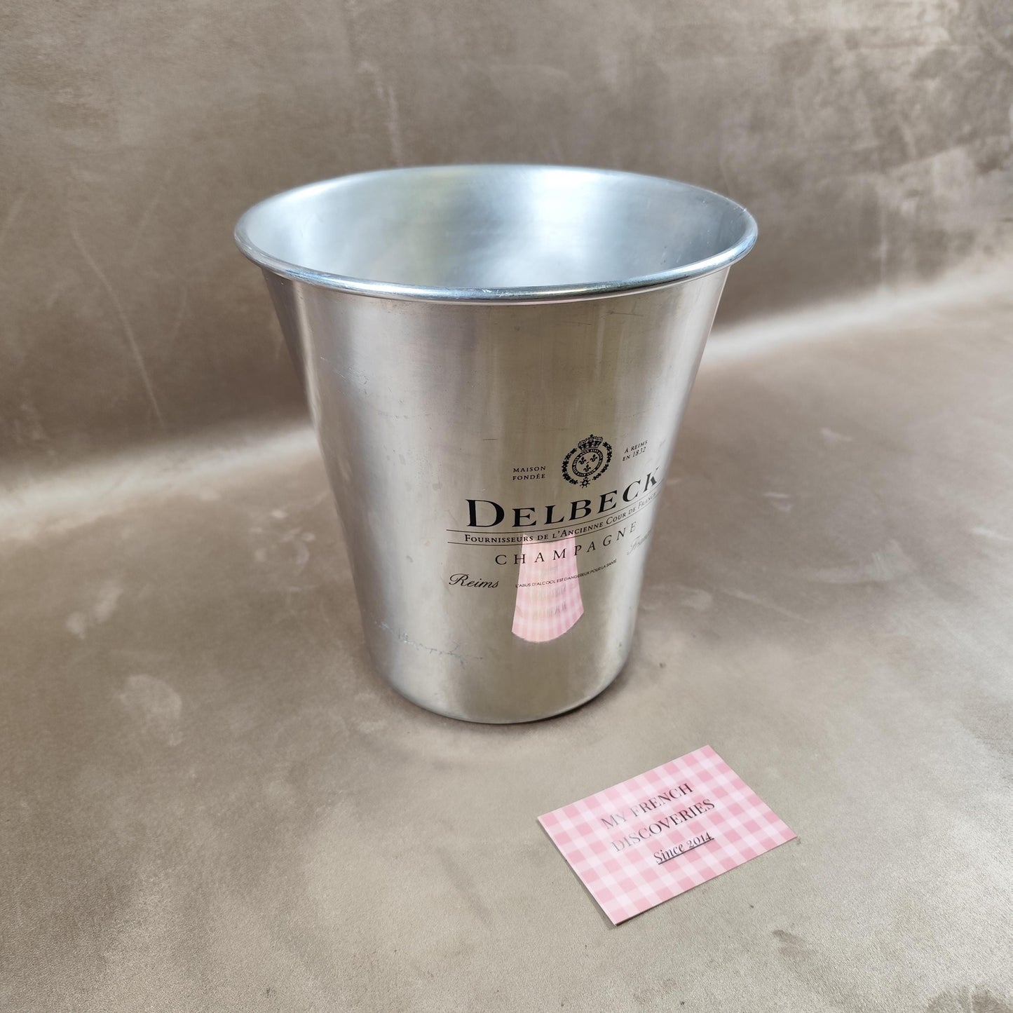 Seau à champagne Delbeck en aluminium Reims Maison fondée en 1832