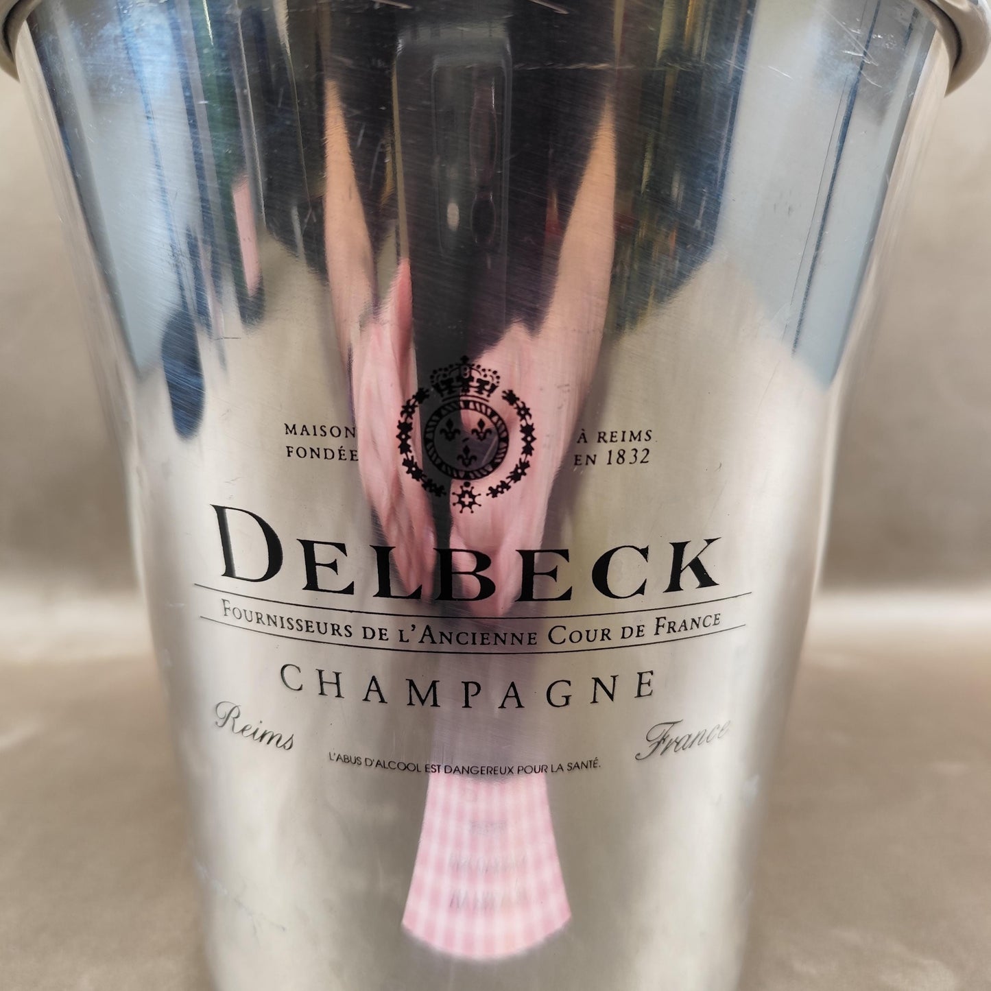Seau à champagne Delbeck en aluminium Reims Maison fondée en 1832
