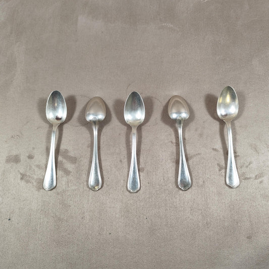 Lot de 5 cuillères à café Christofle en métal argenté Modèle hôtel Vintage XXe