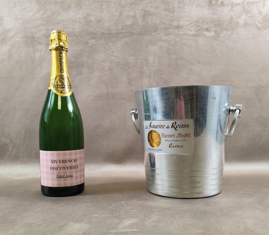 Seau à champagne Henri Abelé «Le Sourire de Reims» Modèle Argit Meaux Vintage