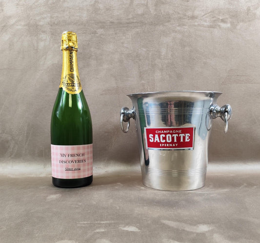 Seau à champagne Sacotte Epernay en aluminium Vintage maison de Champagne